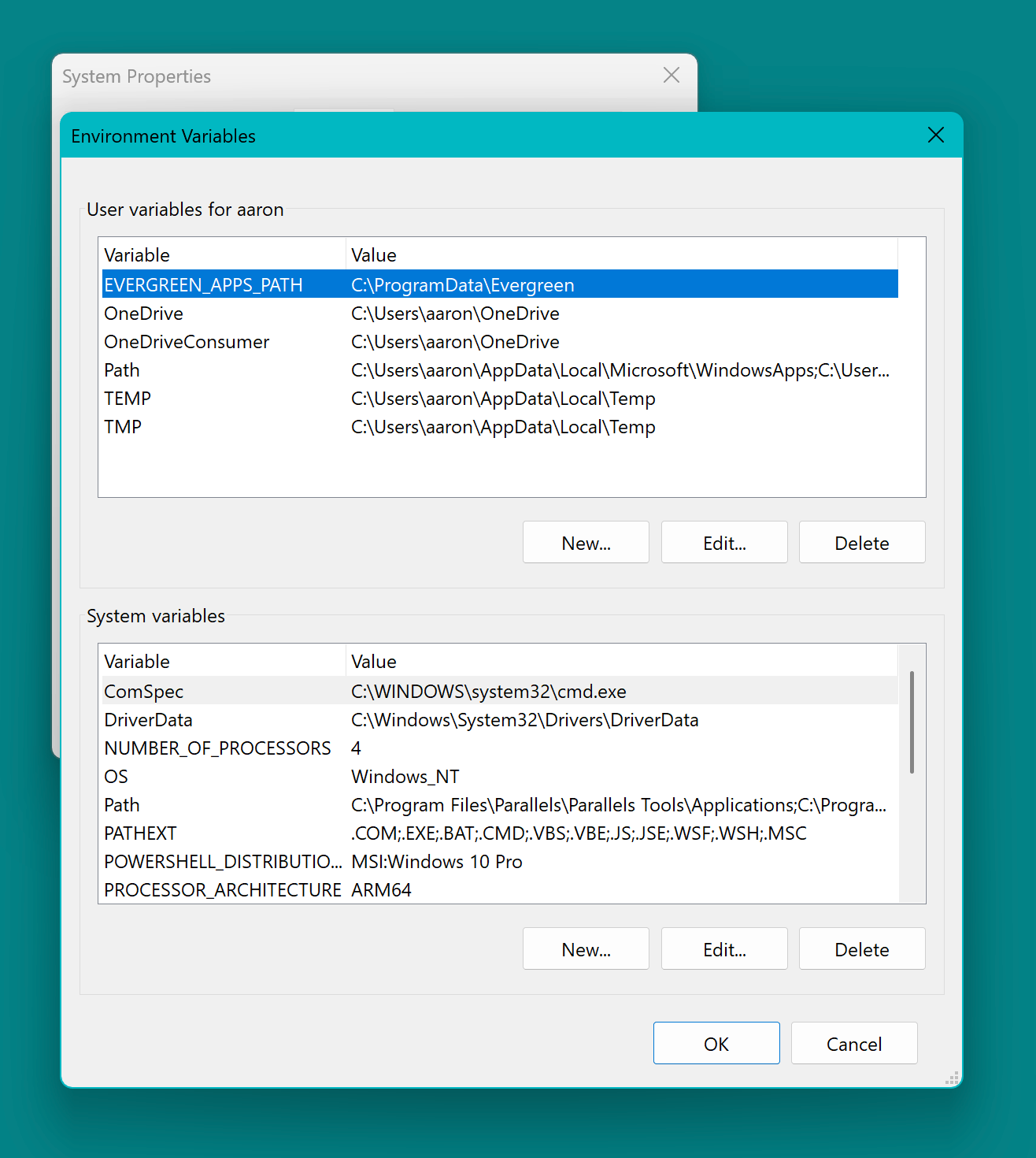 Setting the EVERGREEN_APPS_PATH on Windows